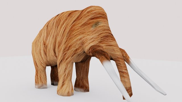 lowpoly mammoth 3D Model .c4d .max .obj .3ds .fbx .stl .blend 