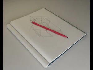 notebook and mechanical pencil 3D Model