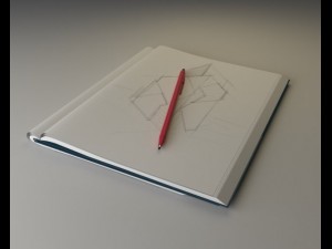 notebook and mechanical pencil 3D Model