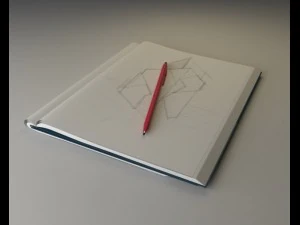 notebook and mechanical pencil 3D Model