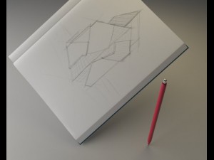 notebook and mechanical pencil 3D Model