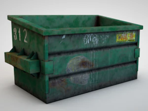 stary brudny śmietnik Model 3D