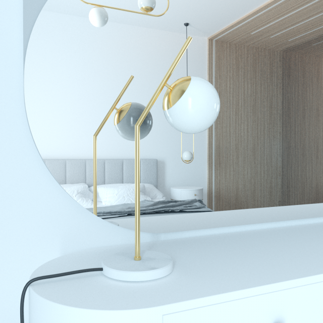 table lamp golden 3Dモデル .c4d .max .obj .3ds .fbx .stl .blend 