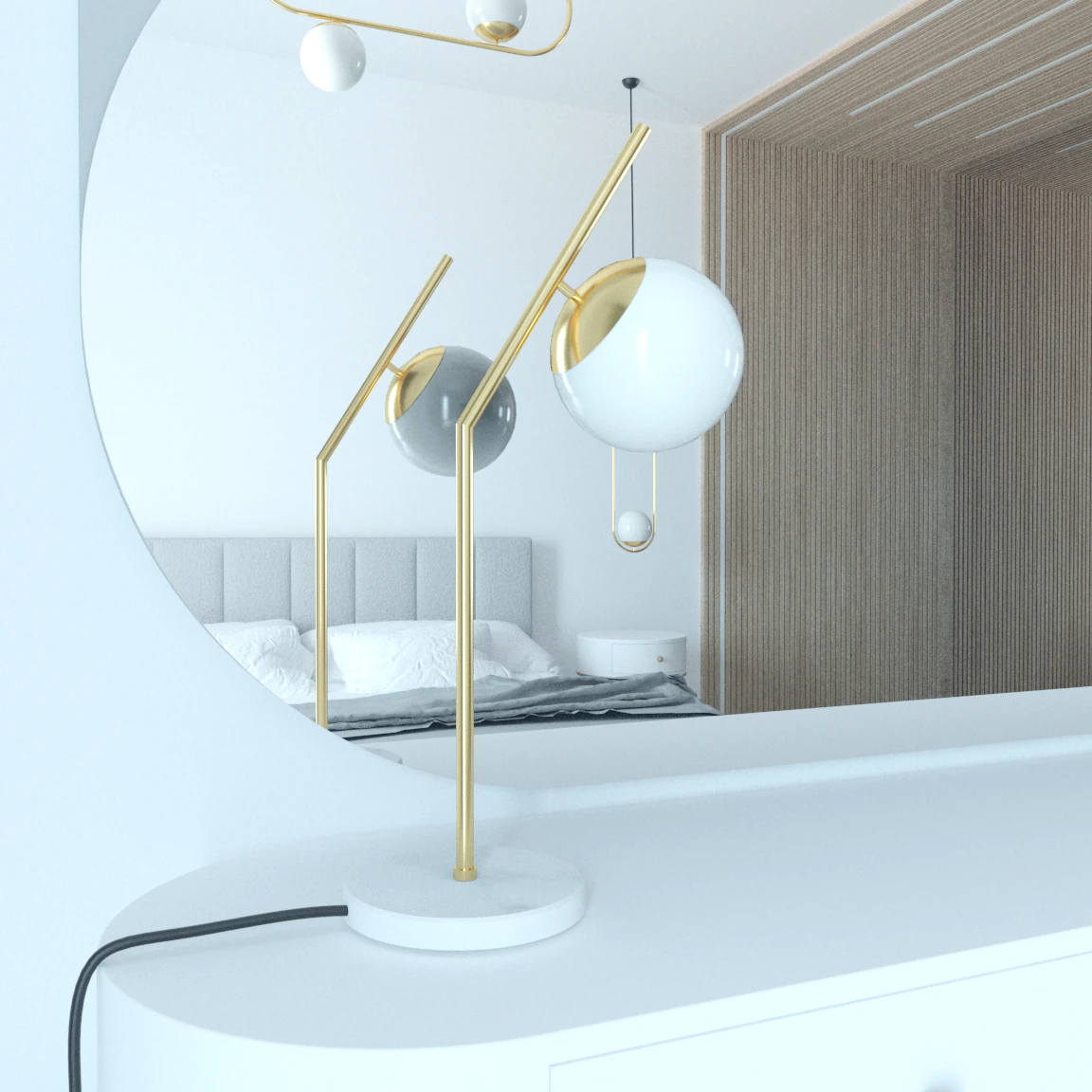 table lamp golden 3D Model .c4d .max .obj .3ds .fbx .stl .blend 