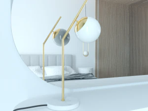 candeeiro de mesa dourado Modelo 3D
