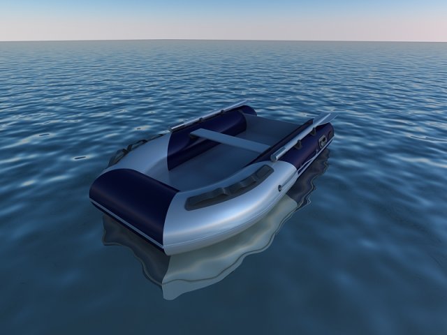 inflatable boat 3D Model .c4d .max .obj .3ds .fbx .stl .blend 