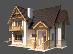 european country house 3D Model