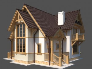 european country house 3D 모델