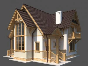 european country house 3D Model