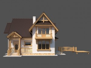 european country house 3D 모델