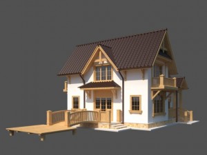 european country house 3D 모델