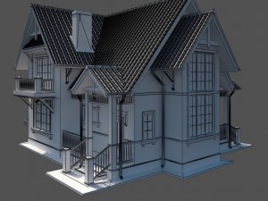 european country house 3D 모델