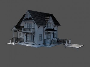 european country house 3D 모델