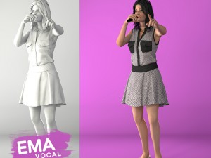 female singing 3D Model