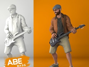 playing bass 3D Model