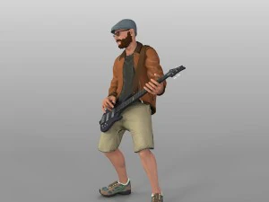 playing bass 3D Model
