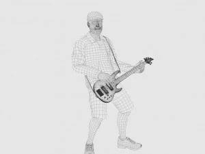 playing bass 3D Model