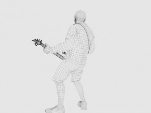 playing bass Model 3D