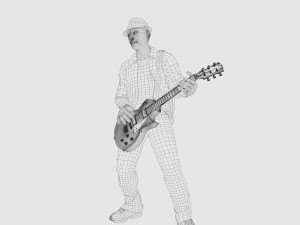 playing bass Model 3D