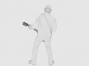 playing bass Model 3D