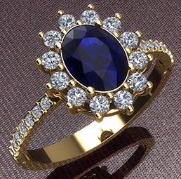 ring with diamonds 3D Model .c4d .max .obj .3ds .fbx .stl .blend 