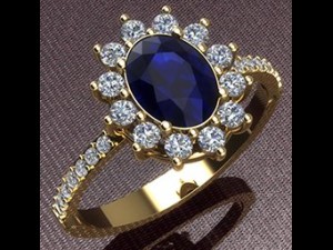 ring with diamonds Modello 3D