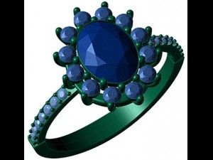 ring with diamonds 3D Model