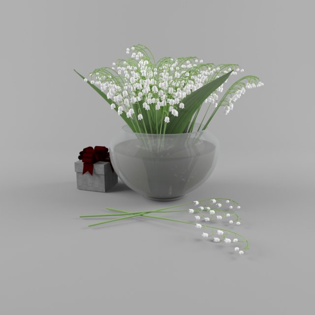 lily of the valley 3D Model .c4d .max .obj .3ds .fbx .stl .blend 
