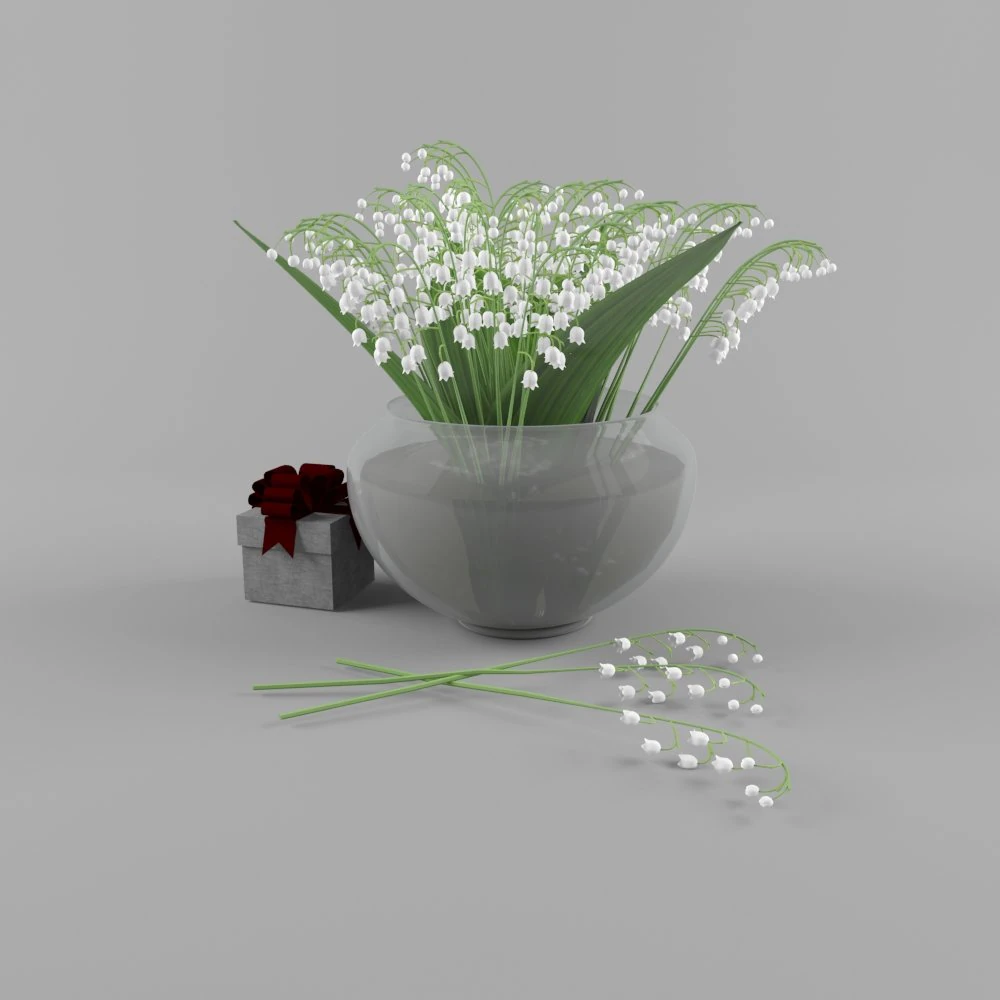 lily of the valley 3D Model .c4d .max .obj .3ds .fbx .stl .blend 
