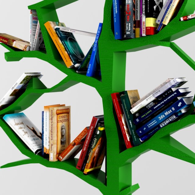 book tree Model 3D .c4d .max .obj .3ds .fbx .stl .blend 