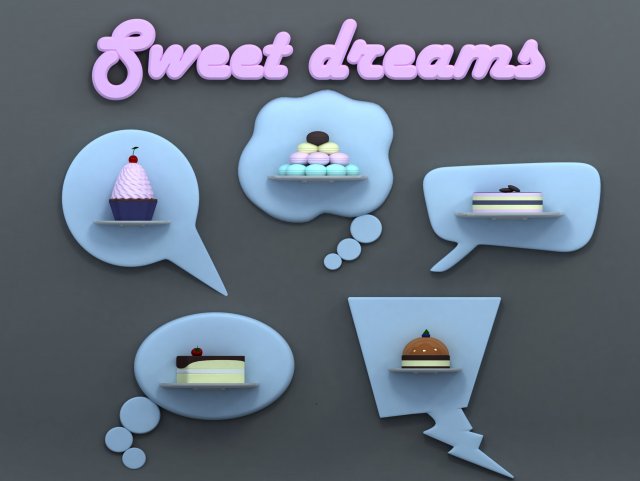 sweet dreams 3D Model .c4d .max .obj .3ds .fbx .stl .blend 