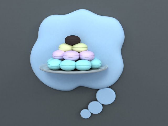 macarons Modelo 3D .c4d .max .obj .3ds .fbx .stl .blend 