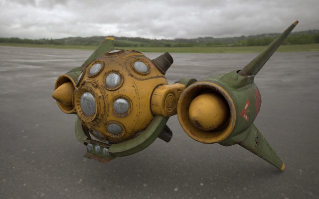 scout space-ship rs-1 3D Model .c4d .max .obj .3ds .fbx .stl .blend