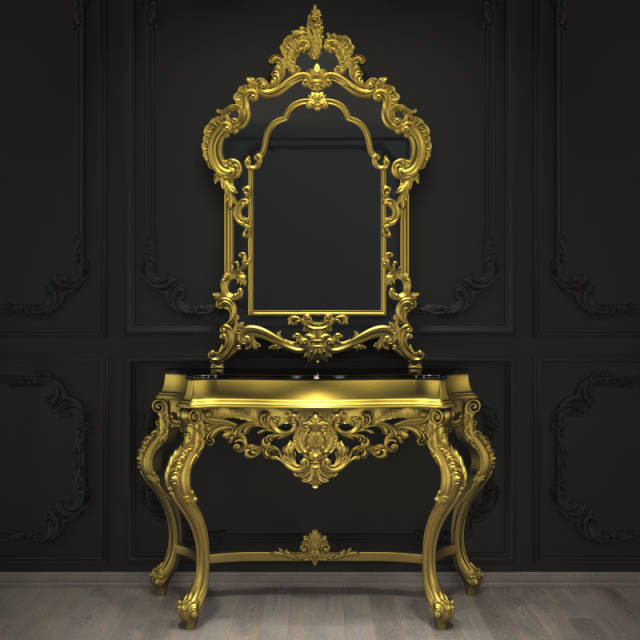 classic console table for cnc 1 3D Model .c4d .max .obj .3ds .fbx .stl .blend 