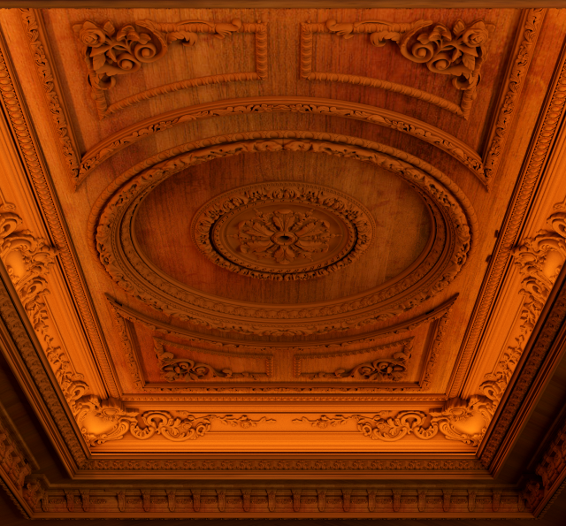 classical wooden ceiling carved cnc 3d 3D Model .c4d .max .obj .3ds .fbx .stl .blend 