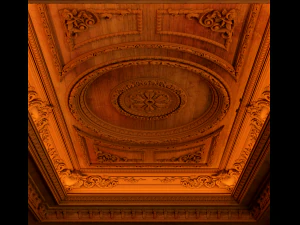 soffitto classico in legno intagliato cnc 3d Modello 3D