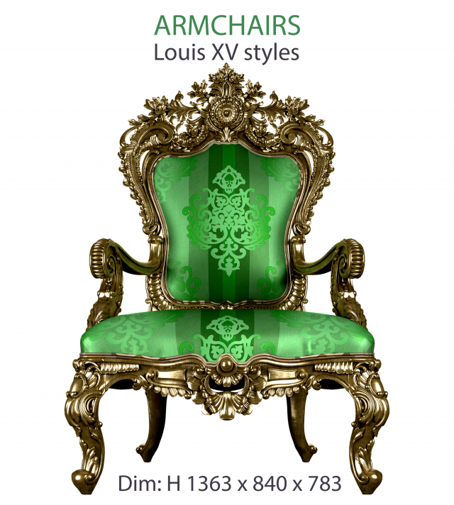 luxury armchair classic for cnc 3d 3D Model .c4d .max .obj .3ds .fbx .stl .blend 