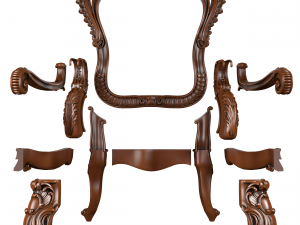 luxury armchair classic for cnc 3d 3D Model