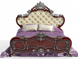 classical bed - 02 european style cnc carving Modelo 3D