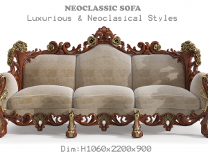 sample cnc carving classic sofa 04 Modelo 3D