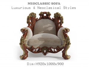 sample cnc carving classic sofa 05 Modelo 3D