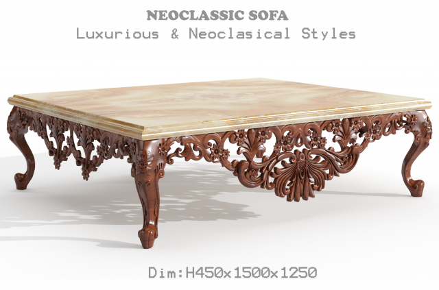 sample cnc carving classic table 02 3D-Modell .c4d .max .obj .3ds .fbx .stl .blend 