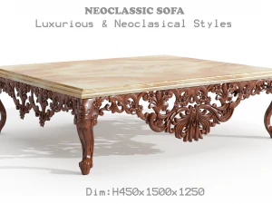 échantillon de table classique de sculpture CNC 02 Modèle 3D