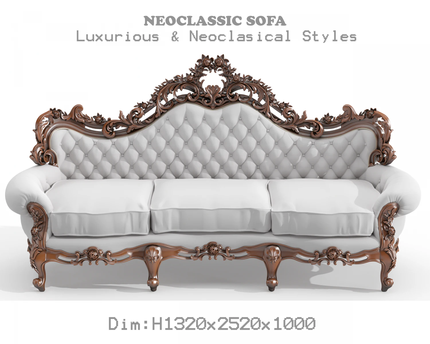 sample cnc carving classic sofa 06 3D Model .c4d .max .obj .3ds .fbx .stl .blend