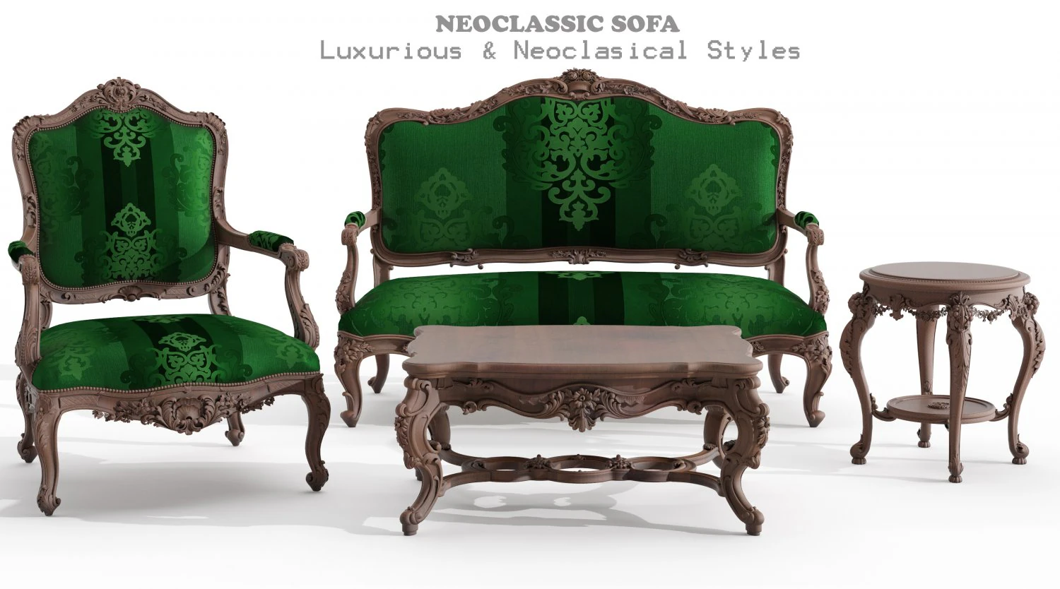 table and chairs and carvers cnc engraving 3 3D Model .c4d .max .obj .3ds .fbx .stl .blend 