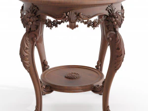 table and chairs and carvers cnc engraving 3 3D Model
