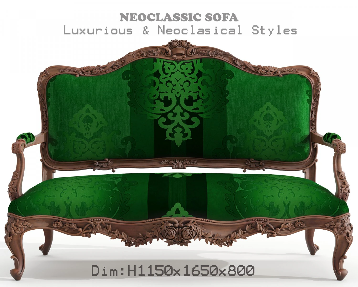 sample cnc carving classic sofa 08 3D Model .c4d .max .obj .3ds .fbx .stl .blend 