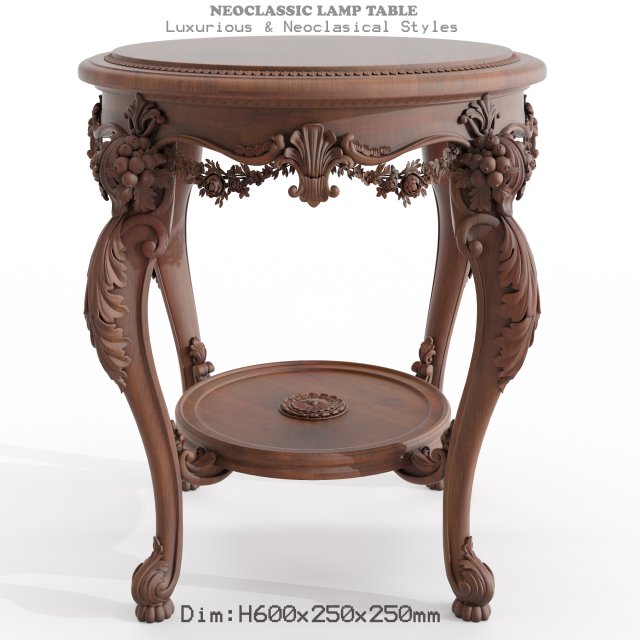 sample cnc carving classic table 05 Model 3D .c4d .max .obj .3ds .fbx .stl .blend 