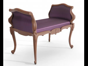 sample cnc carving classic bench 02 3D Model