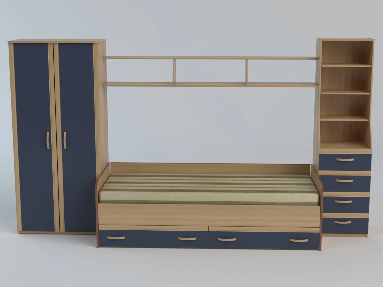 bedroom childrens 3D Model .c4d .max .obj .3ds .fbx .stl .blend 